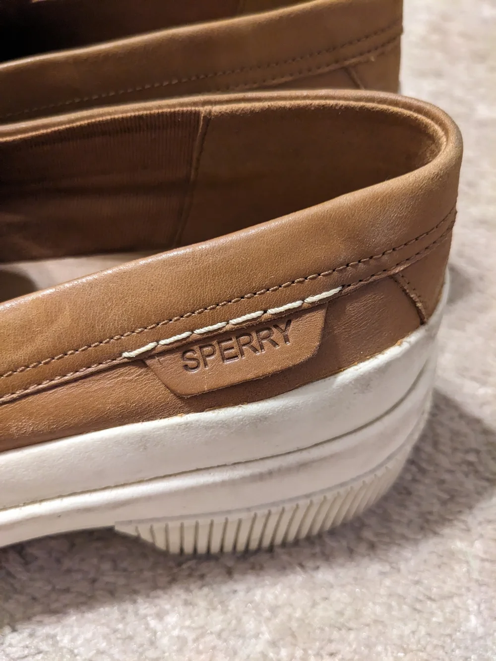 Sperry Women's Tan Leather Platform Loafers